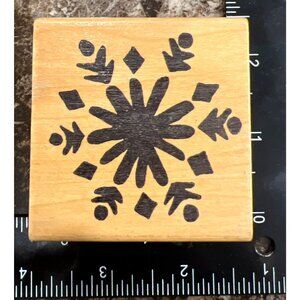 Snowflake Wood Mounted Rubber Stamp by Hot Potatoes in Nashville TN